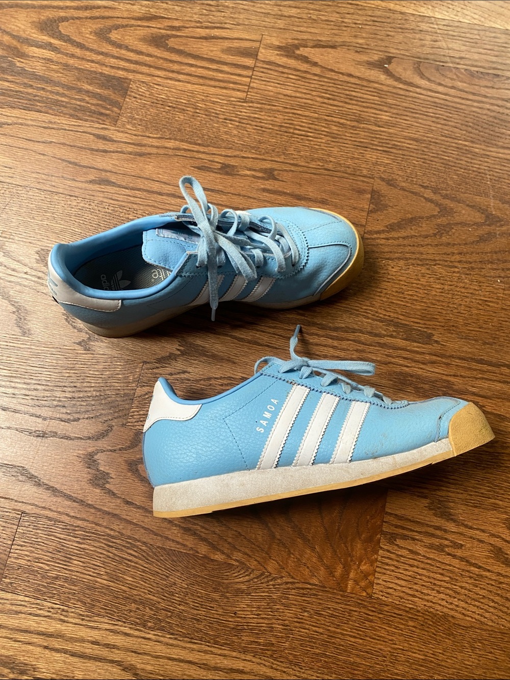 adidas Samoa Sneakers in Light Blue and White